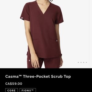 Figs burgundy scrub set xs petite